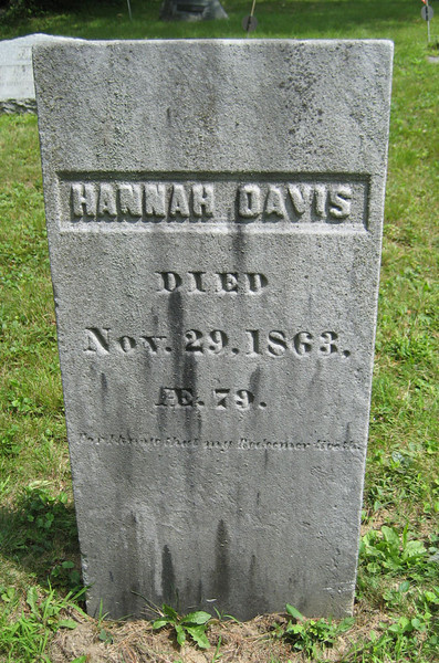 Headstone of Hannah Davis